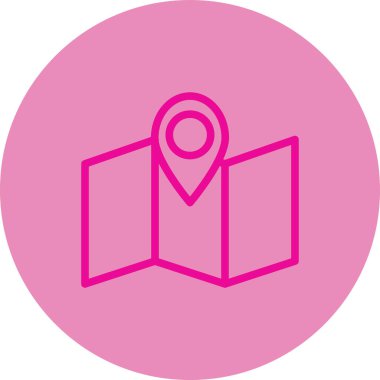 Harita. Web simgesi basit illüstrasyon