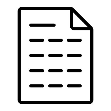 belge vektörü ince çizgi simgesi