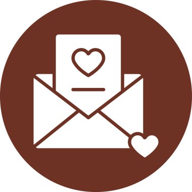 Kalpli zarf ve aşk mektubu vektör çizimi