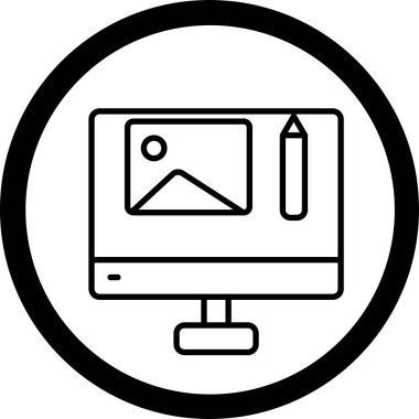 Bilgisayar simgesinin vektör çizimi, basit bir kavram