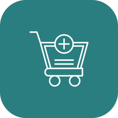 alışveriş sepeti düz simgesi, vektör, illüstrasyon