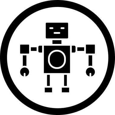 robot. Web simgesi vektör illüstrasyonu
