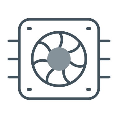 fan vektör çizgisi simgesi, ana çizgi işareti, beyaz arkaplan üzerinde, düzenlenebilir vuruşlar