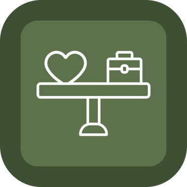 Aşk kalp ikonunun vektör illüstrasyonu