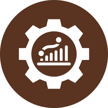 Vites simgesi. Kabartma şekli, turuncu renkli, yuvarlak açılı ve beyaz arkaplanlı düz bir semboldür.