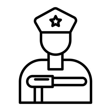 Polis ikonu. Web için şerif vektör simgelerinin özet çizimi