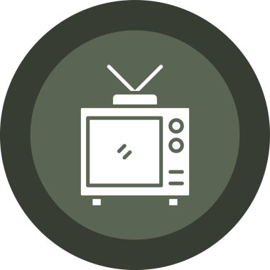 Televizyon simgesi, vektör illüstrasyonu