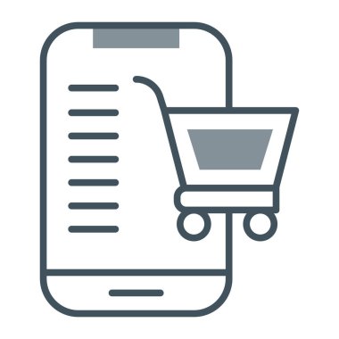 Alışveriş arabası simgesi, vektör illüstrasyonu