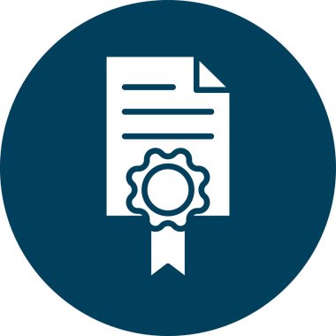 Sertifika. Web simgesi basit illüstrasyon