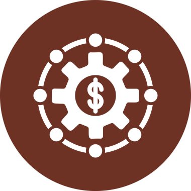 Dolar dişli simgesi vektör illüstrasyon grafik tasarımı