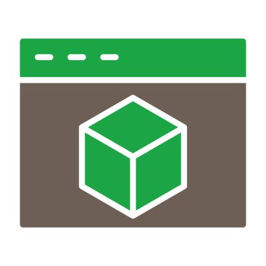 Web ve mobil için küp vektör simgesi