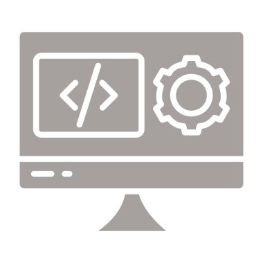 kodlama glyph düz vektör simgesi