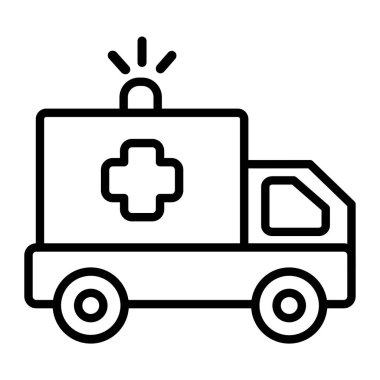 ambulans simgesi vektör illüstrasyonu