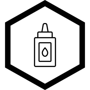 Bir sprey simgesinin vektör çizimi, siyah ve beyaz arkaplan