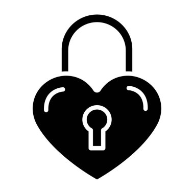 Kalp Kilidi simgesi, vektör
