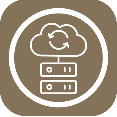 Bulut deposu. Web simgesi basit illüstrasyon