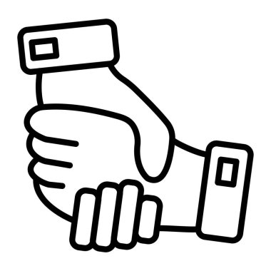 Anahtar simgesiyle el. Beyaz arkaplanda izole edilmiş web tasarımı için anahtar vektör simgesi ile özet el