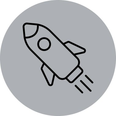 roket ikonu vektör illüstrasyonu