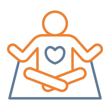 İnce çizgi biçiminde yoga poz simgesi