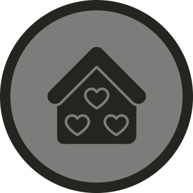 Aşk kalp yuvarlak vektör simgesi