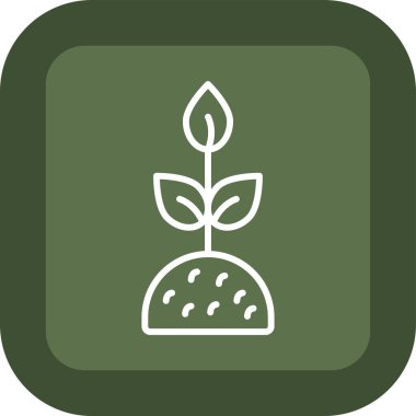 Yapraklı bir bitkinin gölgeli bir daire içinde vektör simgesi