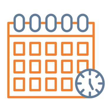 Takvim tarihi, saat simgesi vektör çizimi