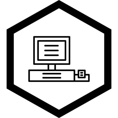 dizüstü bilgisayar simgesi. beyaz arkaplanda izole edilmiş web tasarımı için ana bilgisayar vektör simgesi