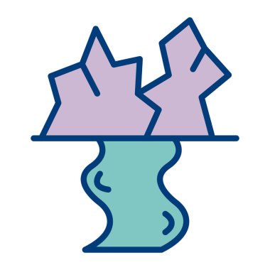 Yaprak çizgisi olan kırık ağaç ve biçim ikonu vektör tasarımı