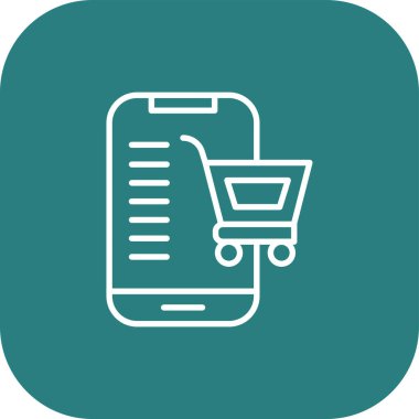 Çevrimiçi Alışveriş simgesi soyut arkaplanda izole edildi