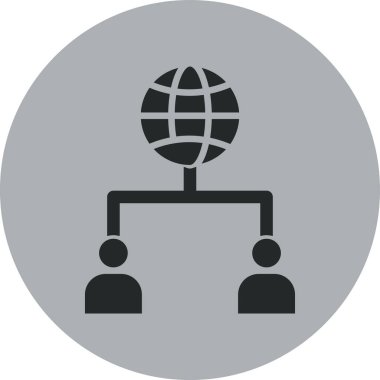 küresel ağ vektör simgesi modern basit vektör illüstrasyonu