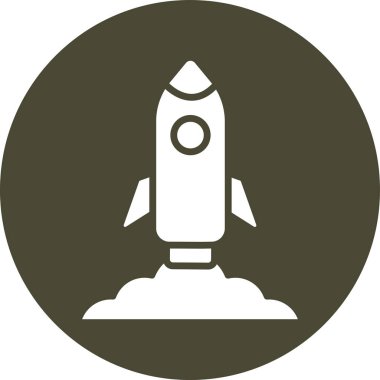 Roket. Web simgesi basit illüstrasyon