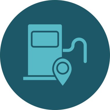 Benzin istasyonu simgesi, basit tasarım illüstrasyonu