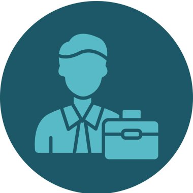 Elinde bavul olan bir kadının vektör çizimi