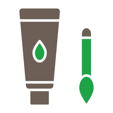 Bir tüp su ve bir damla su ile yeşil yaprak.