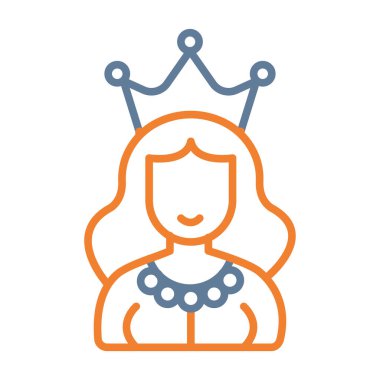 kadın taç çizgisi ve biçim ikonu vektör tasarımı