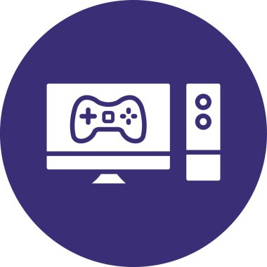 Bilgisayar oyunu simgesinin vektör illüstrasyonu