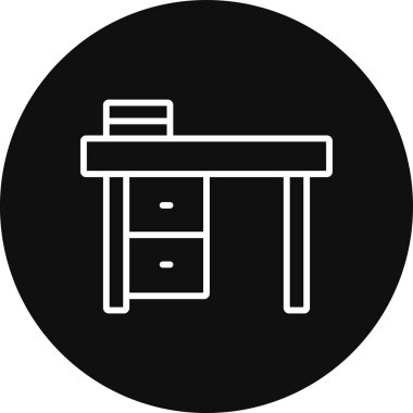 Masa mobilyası ikonu. Beyaz arkaplanda izole edilmiş web tasarımı için basit mobilya vektör simgesi çizimi