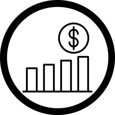 Dolar işaretinin grafikli vektör simgesi