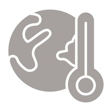 Sıcaklık termometre simgesi. Beyaz izole edilmiş dış hat sıcaklık vektörü simgesi