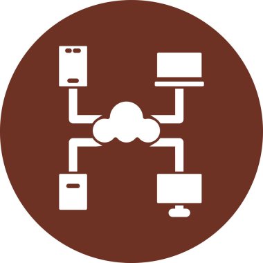 veri bulut ağı basit vektör simgesi