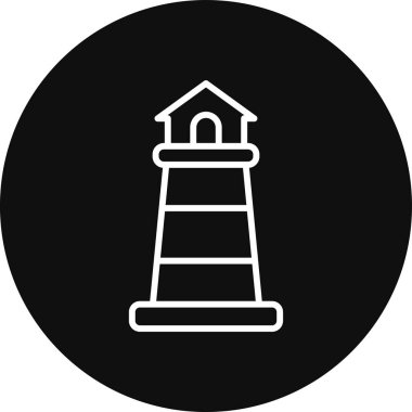 Bir deniz feneri simgesinin vektör çizimi