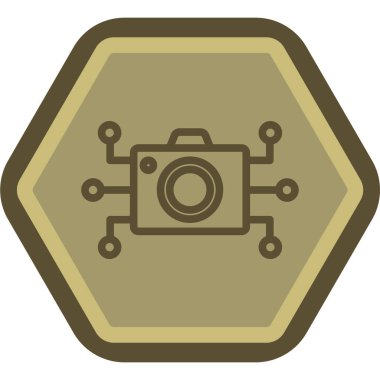 vektör simgesi, ağ ve güvenlik kamerası illüstrasyonu