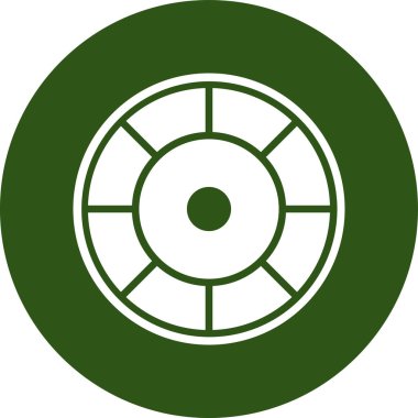 Yeşil ve beyaz yuvarlak simgenin vektör illüstrasyonu