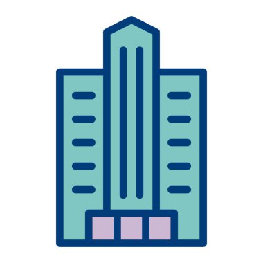 Binaların simgesi. Ağ için bina vektör simgelerinin özet çizimi