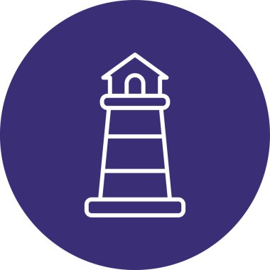 Deniz feneri ikonu. Web için deniz feneri vektör simgelerinin basit çizimi