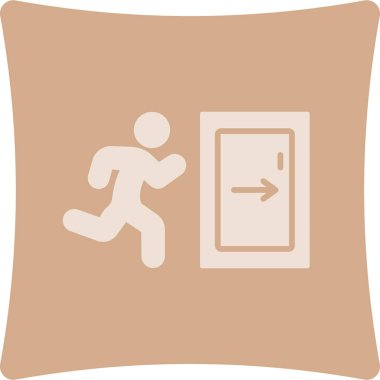 çıkış vektör simgesi. biçim düz sembol, kahverengi renk, yuvarlak açılar, beyaz arkaplan