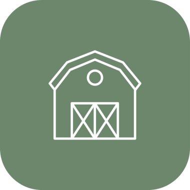 Ahır çizgisi simgesi, vektör illüstrasyonu, çiftlik işareti