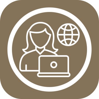 genel ağ simgesi, vektör illüstrasyonu