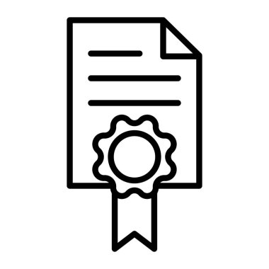 Sertifika ikonu vektör illüstrasyonu