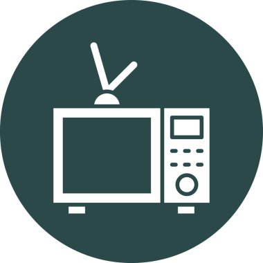 TV düz simgesi, vektör illüstrasyonu